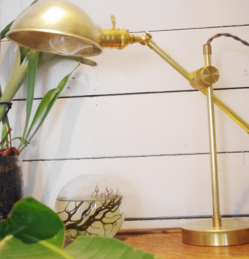 Brass Table Lamp Scissor Industrial Pharmacy Articulating Etsy