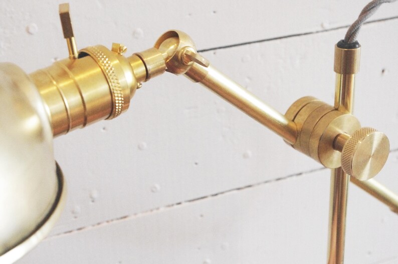 Brass Table Lamp Scissor Industrial Pharmacy Articulating Etsy