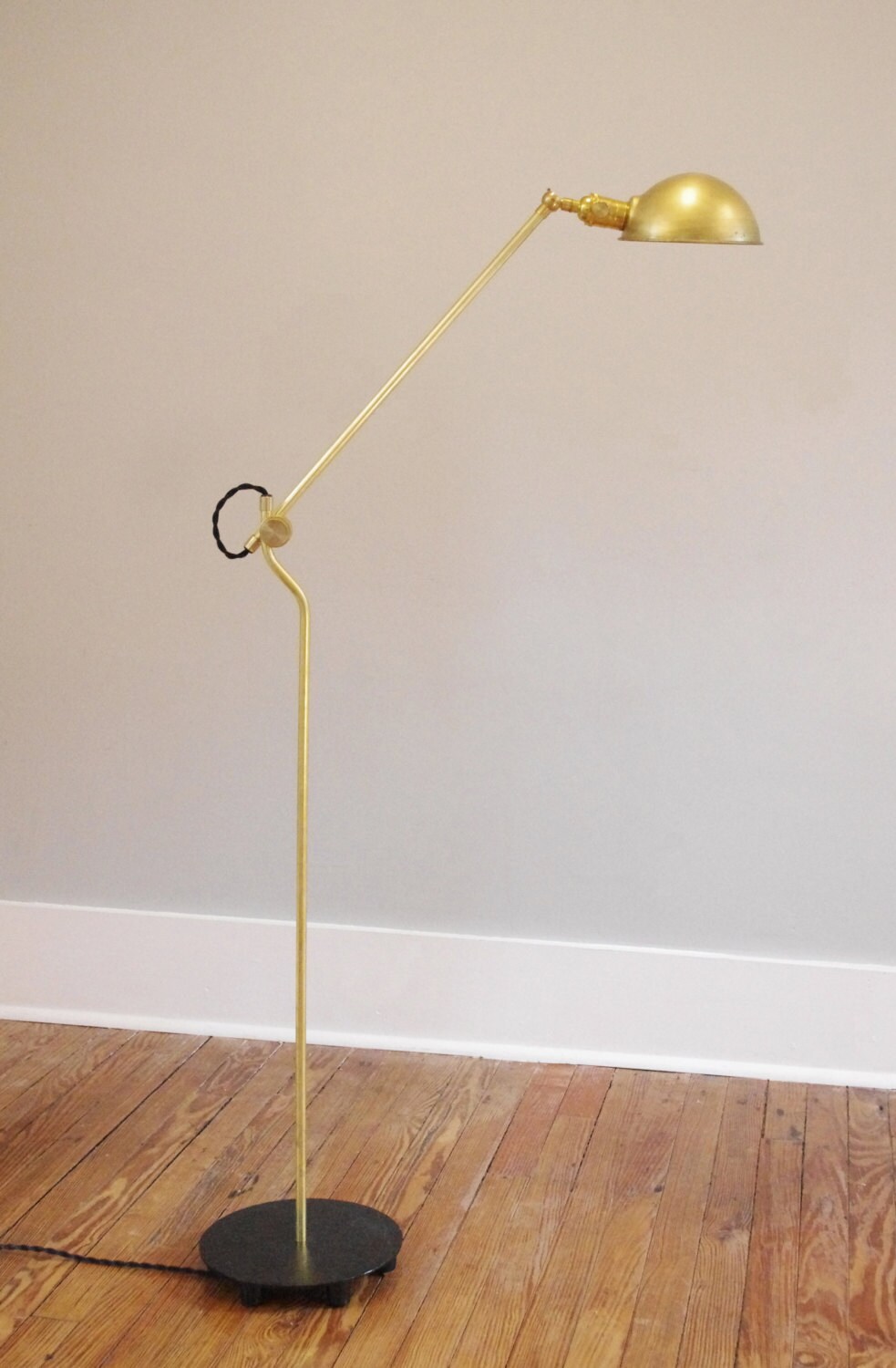 Brass Floor Lamp Scissor Industrial Pharmacy Articulating Etsy