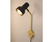 The Brass Step Lamp - Vintage Industrial Style Solid Brass Cafe Light - Wall or Bookshelf Sconce