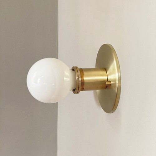 Modern Brass Sconce Art Deco Living Room Sconce Flush Mount Etsy