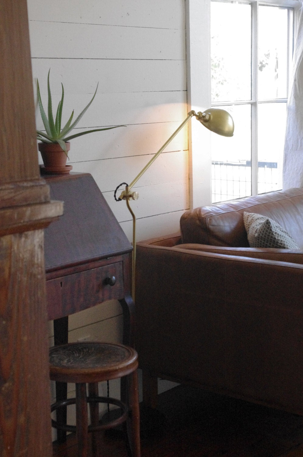 Brass Floor Lamp Scissor Industrial Pharmacy Articulating Etsy