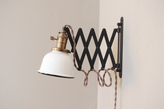 Scissor Wall Lamp Antiqued Patina Steampunk With Gas Scissor Wall Lamp Antiqued Patina, Scissor Arm Sconce