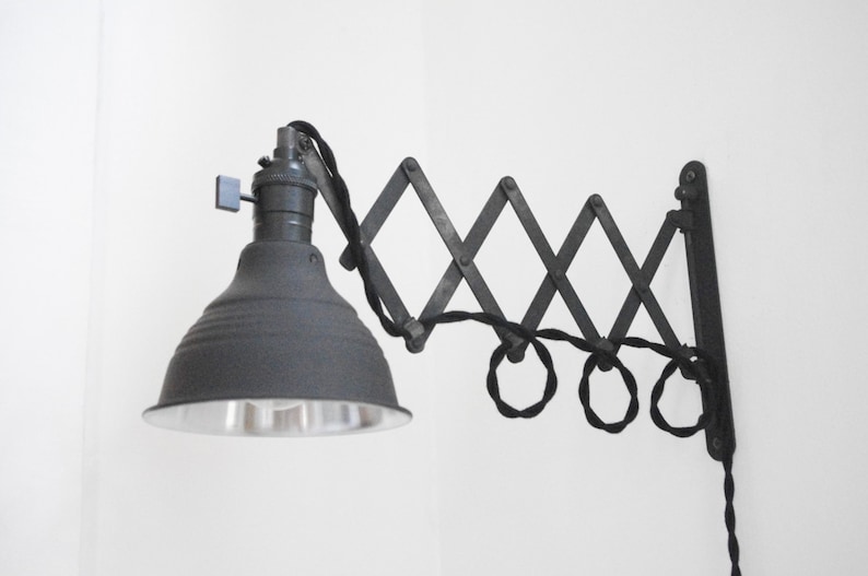 Blacked Out Patina Scissor Lamp Industrial Articulating Wall Lamp Light Antiqued Patina Adjustable Accordion lamp Black Shop Sconce Blacked Out Patina Scissor Lamp Industrial Articulating Wall Lamp Light Antiqued Patina Adjustable Accordion lamp Black Shop Sconce