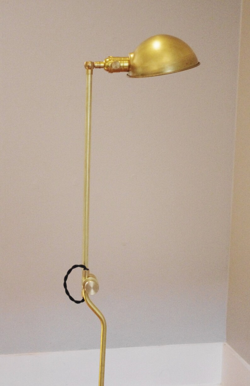 Brass Floor Lamp Scissor Industrial Pharmacy Articulating Etsy