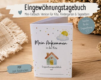 Eingewöhnungstagebuch Kita | Mini-Faltbuch aus 1 A4-Seite | „Mein Ankommen“ | PDF