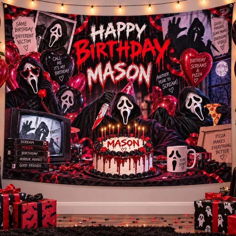 Scream Halloween Backdrop - Etsy