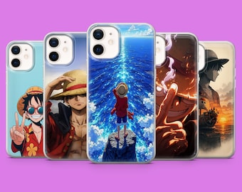 Funda para teléfono One Piece Luffy para iPhone 17Pro, 16, 15, 14, 13, 12, Samsung S26, S25, S24, S23Fe, A16, A56, Pixel 10, 9Pro