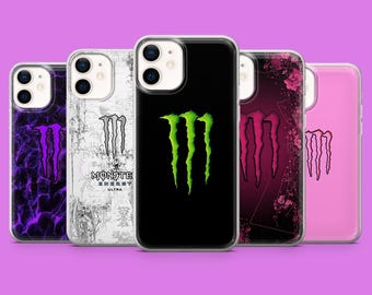 Monster-Handyhülle mit Energy-Drink-Motiv für iPhone 17 Pro, 16, 15, 14, 13, 12, Samsung S26, S25, S24, S23 Fe, A16, A56, Pixel 10, 9 Pro