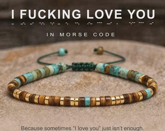 Coco Jewelry I F*cking Love You Morse Code Bracelet, Hidden Love Message Gift