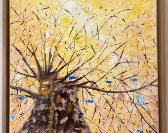 Peinture à l'huile originale : Perdu dans le soleil (30 x 30 cm).