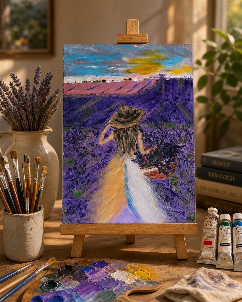 The Lavender Girl — acrylic painting