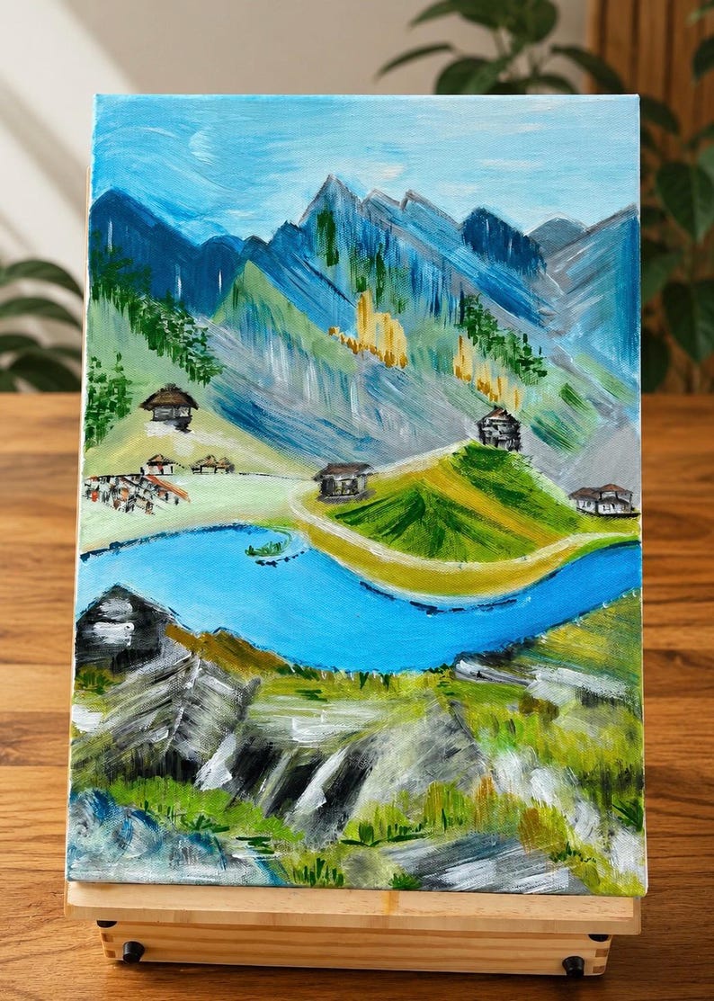 Carpathian Serenity — mountain landscape acrylic