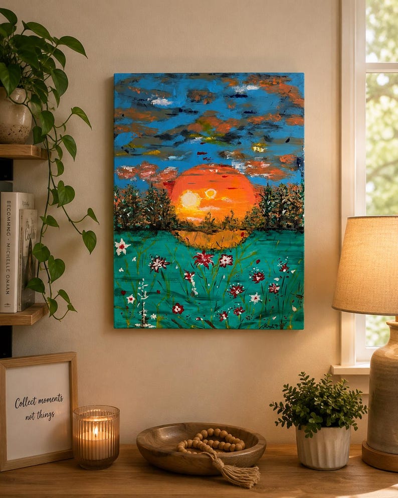 Sunset Meadow — original acrylic painting