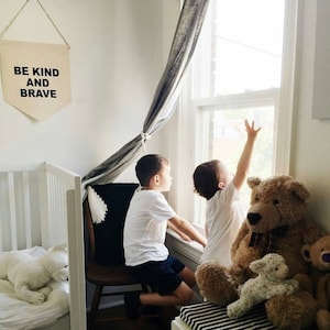 Handmade "Be Kind and Brave" Wall Banner - Handmade Custom Banner - Fabric Wall Hanging