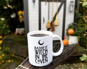 Handmade Baddest Witch In The Coven Coffee Cup - Handmade Halloween Coffee Cup - Handmade AHS Coffee Mug