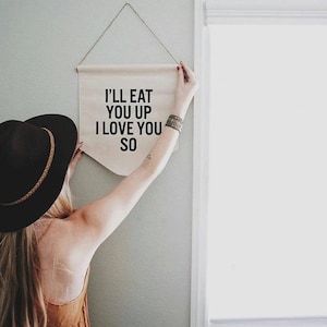 Handmade I'll Eat You Up I Love You So Wall Banner Where The Wild Things Are Fabric Wall Hanging Handmade Custom Wall Hanging image 5