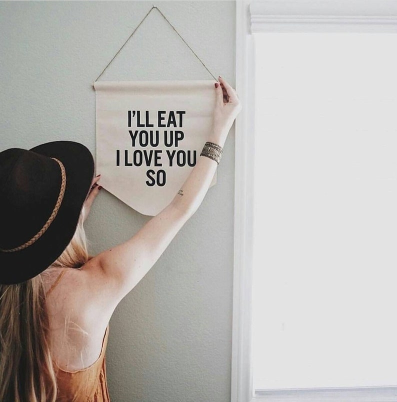 Handmade I'll Eat You Up I Love You So Wall Banner Where The Wild Things Are Fabric Wall Hanging Handmade Custom Wall Hanging image 5