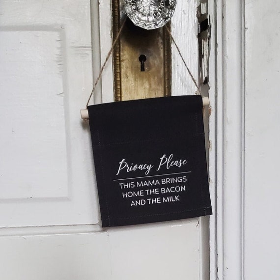 Handmade Privacy Please Doorhang - Pumping At Work Sign - Breastfeeding Humor- Custom Privacy Doorhang - Do Not Disturb Doorhang
