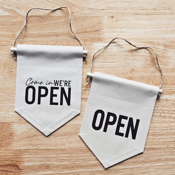 Handmade Double-Sided Open/Closed Sign - Open Sign - Handmade Custom Open Sign - Handmade Open Banner - Open and Closed Door Sign