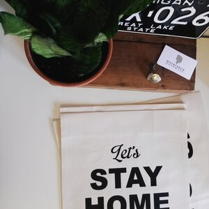 Handmade Medium Let's Stay Home Wall Banner Hanging Wall Pendant Handmade Wall Banner image 6