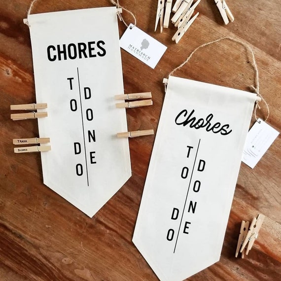 Handmade Fabric Chore Chart - Fabric Chore Banner - Decorative Chore Banner - Custom Chore Chart