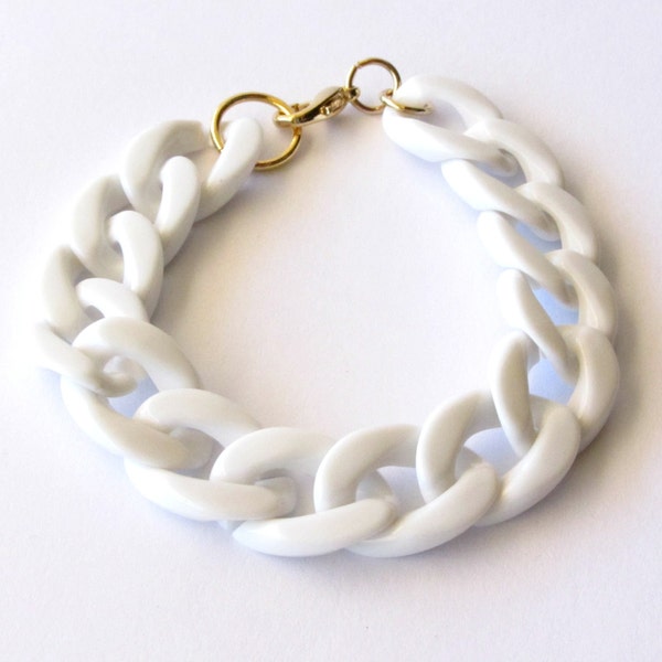 Big chain bracelet - white - chunky chain