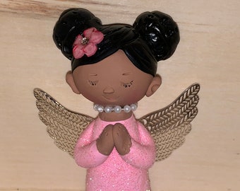 African American Angel Angel,Custom Angel ornament,polymer clay ornaments,African American Angel,handmade clay Angel