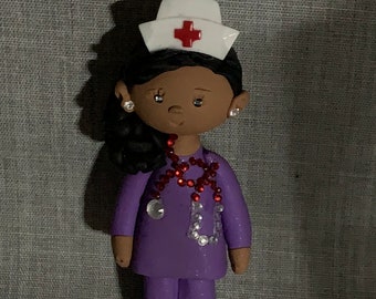 Polymer clay Nurse ornament, collectibles,Christmas ornaments,Christmas gifts,polymer clay