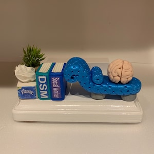 Porta-cartões de visita em argila de polímero, psicólogo, assistente social, terapeuta, conselho, terapia infantil, conselheiro, conselheiro matrimonial, psicologia