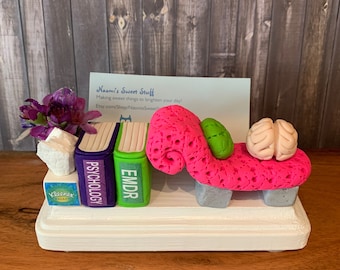 Polymer clay business card holder,psychologist,social worker,Therapist,council,children's therapy,counselor,marriage counselor,psychology