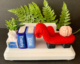 Polymer clay business card holder,psychologist,social worker,Therapist,council,children's therapy,counselor,marriage counselor,psychology