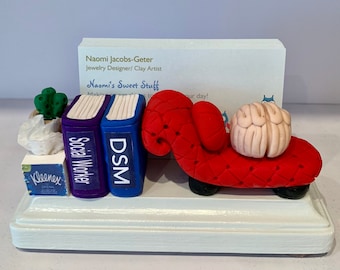 Polymer clay business card holder,psychologist,social worker,Therapist,council,children's therapy,counselor,marriage counselor,psychology