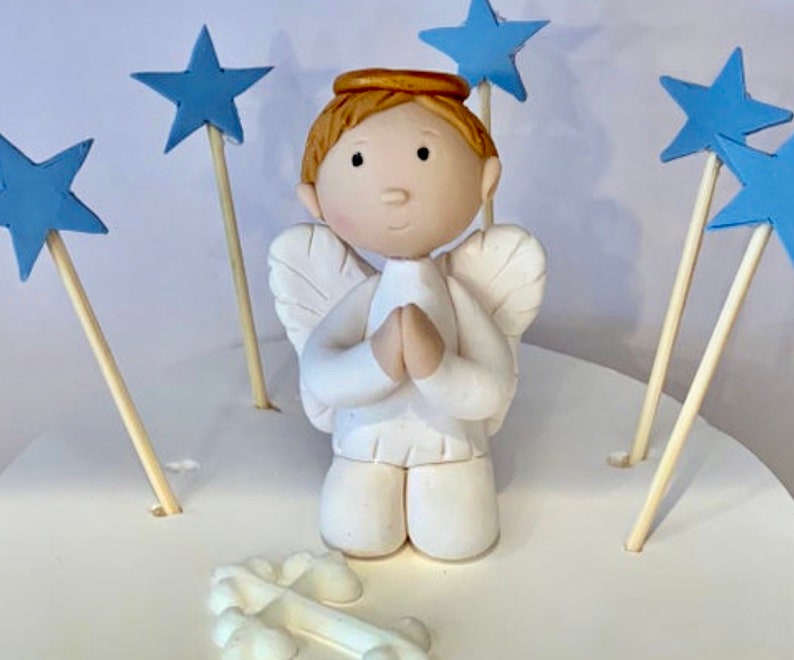 Custom Angel Boy Cake Topperbaptismchristeningcake Etsy