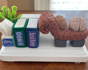 Polymer clay business card holder,psychologist,social worker,Therapist,council,children's therapy,counselor,marriage counselor,psychology