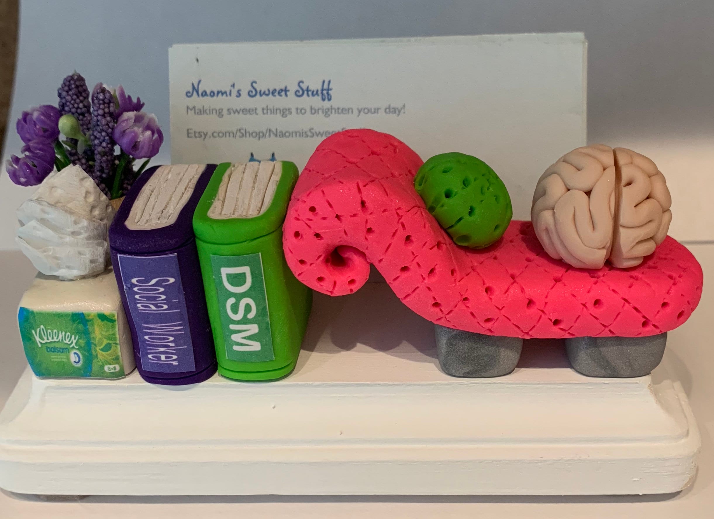 Polymer Clay Business Card Holderpsychologistsocial Etsy Canada