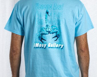 Scorpion sky blue unisex two-side printed t shirt streetwear urban animal women loose fit college party tshirt birthday Xmas present him her
