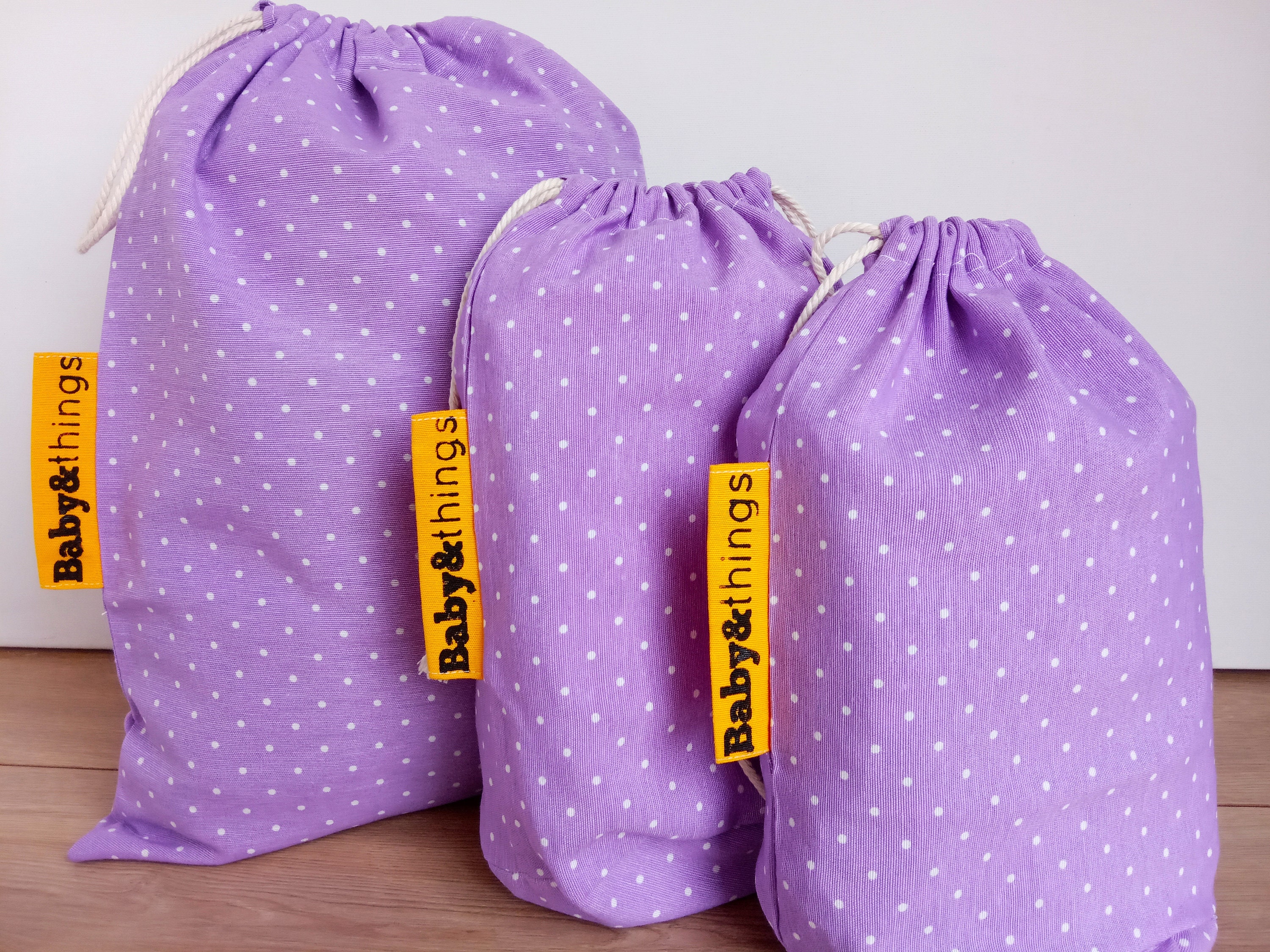 Baby laundry bag Baby travel set of 3 bags Draw string bag Etsy