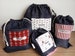 Laundry bag, Navy travel set of 4 bags, Draw string bag, Denim storage bag, Clothing bag, Shoe bag, Underwear bag, Laundry bag, Sock bag 