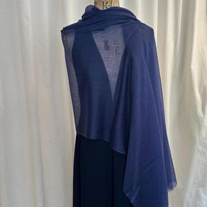 Navy blue Cashmere Shawl, Sheer Lightweight Evening Wrap, 100% Cashmere Stole, Wedding Guest & Mother of the Bride Cover Up