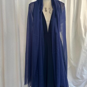 Navy blue Cashmere Shawl, Sheer Lightweight Evening Wrap, 100% Cashmere Stole, Wedding Guest & Mother of the Bride Cover Up