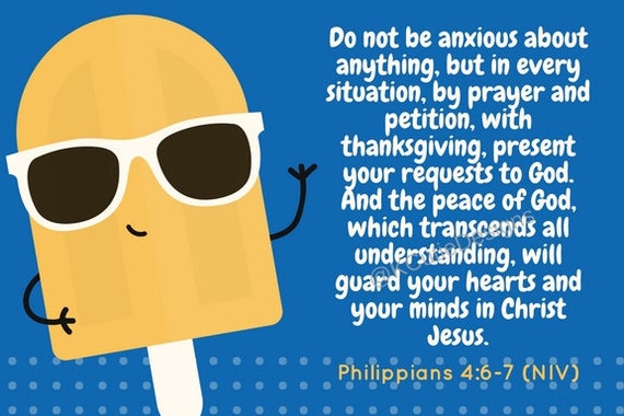 Philippians 46 7 Popsicle Do Not Be Anxious About Anything Bible Verse Printable Digital File