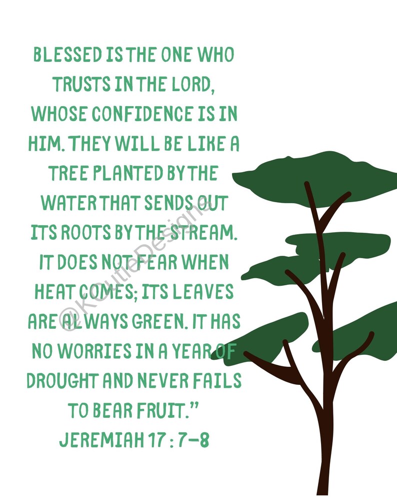Jeremiah 1778 but Blessed is the One Who Trusts in the Lord Etsy