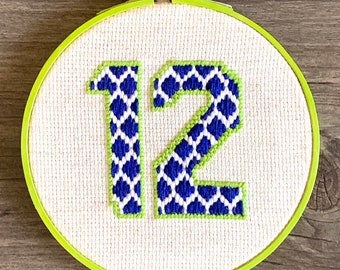 Seahawks Seattle 12 12th Man Hand-Embroidery