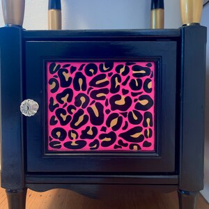 Leopard Cheetah Print End Table With Compartment 29x15” - Hand-painted - Etsy