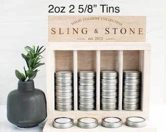 2 oz Tin Display / 2 5/8" Tin Display / Solid Cologne Display / Lips Balm Tin Display / Beard Balm Display