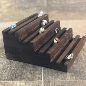 Tiered Wood Ring Display: Jewelry Organizer