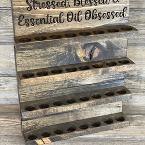 Rustic Essential Oil Shelf / Wood Essential Oil Wall Display