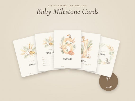 Safari Baby Milestone Cards