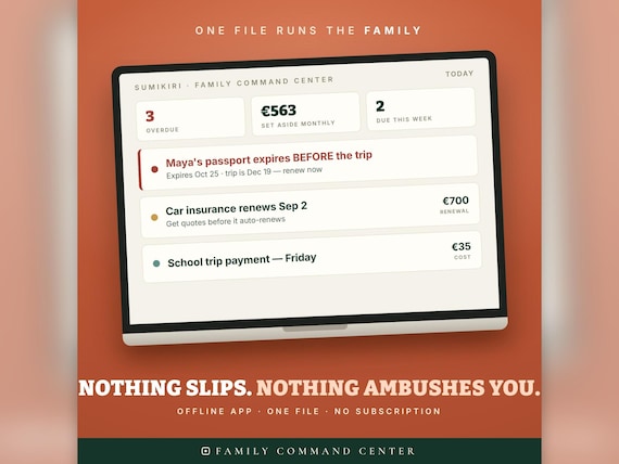 Family command center planner